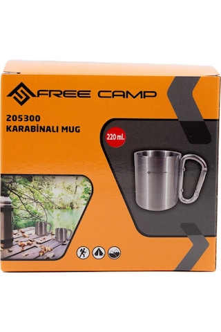 Freecamp Karabinalı Mug Çelik 220ml Çok Renkli