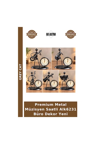 Premium Metal Müzisyen Saatli Alk6231 Büro Dekor Yeni Çok Renkli
