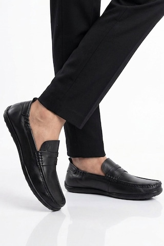 Voyager Erkek Hakiki Deri Loafer Mokasen Ayakkabı Hafızalı Taban Hafif Smart Casual Siyah M420 M