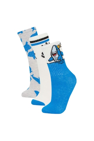 DeFacto Erkek Çocuk 3'lü Pamuklu Uzun Çorap E5527A8NSWT1