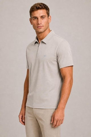 Alexander Gardi Teknik Kumaş Fermuarlı Polo T-shirt Vizon