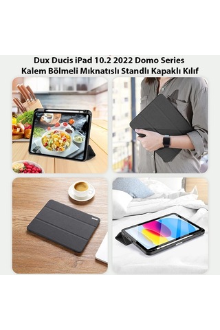 Dux Ducis Apple Uyumlu iPad 10.9 2022 Kılıf Domo Series Kalem Bölmeli Mıknatıslı Standlı Kapaklı Kılıf- 5775 Diğer