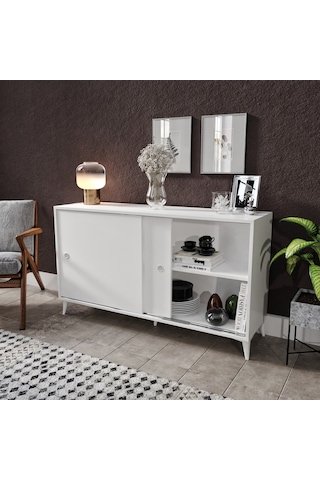 Kznhome Joker Çok Amaçlı Sürgülü Konsol Beyaz - Tamamı 1. Kalite Mdf