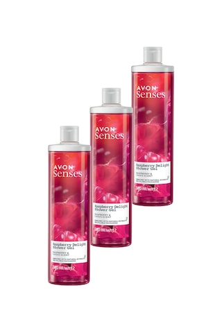 Avon Senses Rapsberry Delight Frambuaz ve Frenk Üzümü Kokulu Duş Jeli 3 x 500 ML
