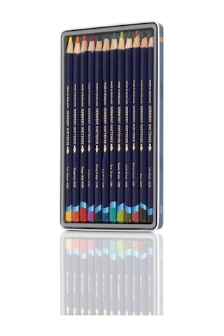 Derwent Inktense Serisi Mürekkep Bazlı Suluboya Kalem Seti - 12 Renk Metal Kutulu 124-Pembe