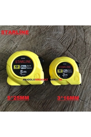 Starline Çelik Şerit Metre 5 Metre 25 MM 3 Metre Ölçüm Metresi
