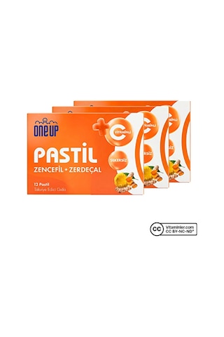 One Up Pastil Zencefil + Zerdeçal 3 x 12 Pastil