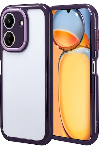 Xiaomi Redmi 13c Kılıf Kamera Korumalı Renkli Kenar Ve Çerçeve Tasarımlı Zore Vitamin Kapak-derin Mo Derin Mor