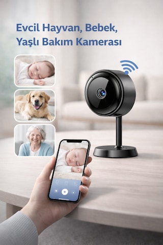 Wi-fi Mini Güvenlik Kamerası Bebek Evcil Hayvan Yaşlı Bakım İçin Gece Görüşlü