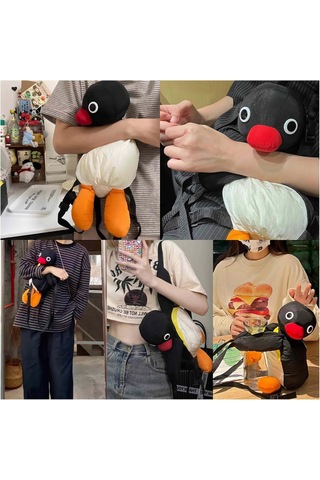 Dofolink Penguen Şekilli Nylon Sırt Çantası - 70cm Askı, 18x38x8cm, 0.1kg - Dayanıklı, Hafif Ve Pratik Günlük Kullanim Çok Renkli