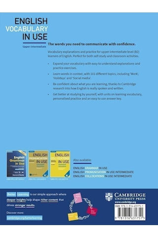 English Vocabulary İn Use Upper-ıntermediate Book With Answers: Vocabulary Reference And Practice