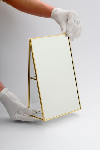 Makyaj Aynası Masaüstü Organizer Pirinç & Gold