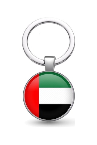 Tamgacrafts Birleşik Arap Emirlikleri United Arab Emirates Bayrağı Metal Anahtarlık Ülke Temalı Hediyelik Çok Renkli