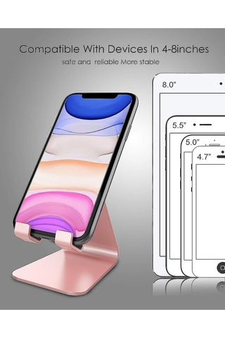 Telefon Tutucu, Cradle Alüminyum Masaüstü Standı, 3,5 İla 8 İnç Arası Çeşitli Cihazlarla Uyumlu