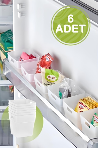 Mithra Life 6 Adet Buzdolabı Kapak İçi Düzenleyici Ve Banyo Organizer Mıt1103 Şeffaf