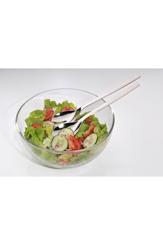 Nuova Çelik 4&apos Lü Salata Servis Seti Açık Gri