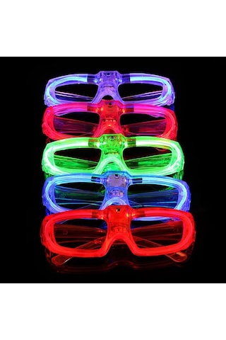 Pembe Led Işıklı Parti Gözlüğü 3 Modlu Glow & Gece Eğlence Gözlüğü - Yluh-874133