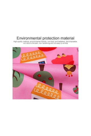 Siamese Desenli İnce Kesit Kapşonlu Çocuk Yağmurluk Pembe