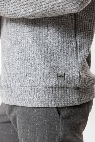 Backandbond Gri Regular Fit Desenli Bisiklet Yaka Sweatshirt