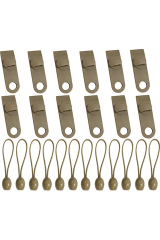 Skycity Dayanıklı Nylon Çadır Klembi - 12 Adet + 12 Şişme Kordon, Feneri/açık Hava Tente Uygun, Rüzgar Direnci, Yeşil/kahverengi Seçenek Kahverengi