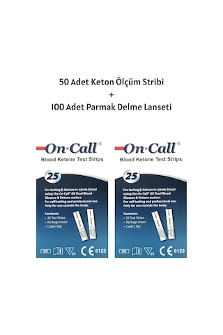 On Call GK Dual Keton Ölçüm Stribi 50 Test + 100 Adet Lanset