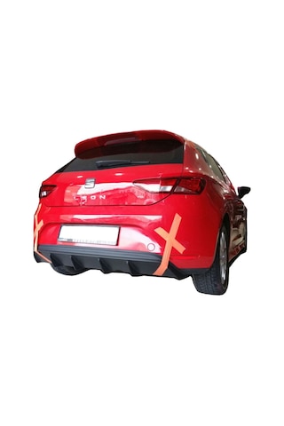 Seat Leon Mk3 5f 2013-2016 Style Uyumlu Custom Arka Tampon Eki - Difüzör Plastik