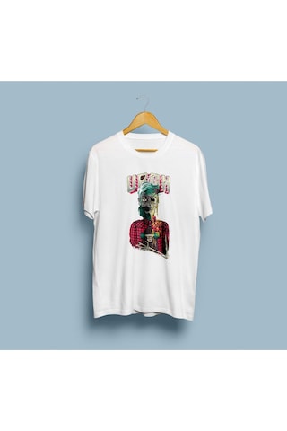 Overize Ölene Kadar Paten Urgh Tasarım Unisex T-shirt Beyaz