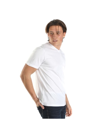 Lee Cooper Jonat Erkek V Yaka T-Shirt Beyaz-17176-Beyaz