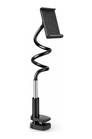 Coverzone Esnek Kollu Telefon Ve Tablet Standı,ent 360 Döner Ayarlanabilir Masa Kelepçesi, Magnezyum Alaşımlı Bükülebilir Gövde, Kaymaz Silikon Ve Eva Pedli, İpad Pro Uyumlu Yk-21