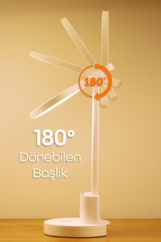 Şarjlı Masa Lambası Renk Ayarlı Kalemlik Telefon Standlı Dokunmatik Dimmerli Çalışma Okuma Işığı S9