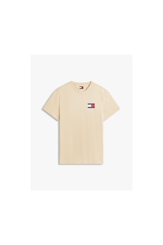 Tommy Hilfiger Tjm Slım Essentıal Flag Tee Ext Erkek Bej T-shirt - Dm0dm20740-12888 Beige