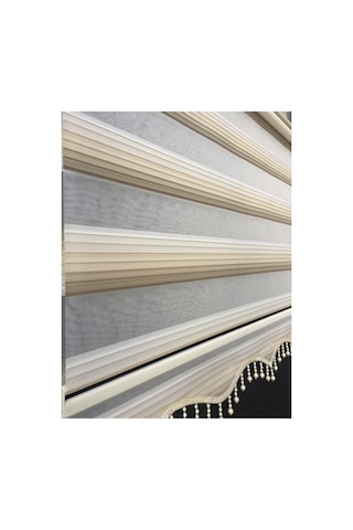 Sütlü Kahve Ve Krem Geçişli Boncuklu Zebra Stor Perde Sütlü Kahve Krem - 97784645 Sütlü Kahve Krem