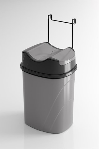 Geseus SF008 Mutfak Dolap İçi Askılı Geçmeli Pratik Kapak Çöp Kovası 8,5 L Gri
