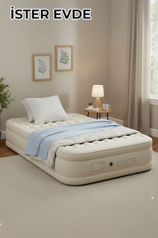 Robo Kendi Kendine Şişen Otomatik Tek Kişilik Yatak Bej