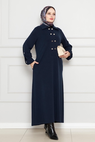 Cırt Cırtlı Oysho Elbise-lacivert-4484 Lacivert