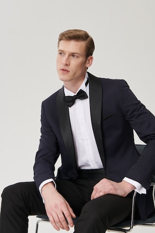 AC&Co / Altınyıldız Classics Erkek Lacı-sıyah Ekstra Slim Fit Desenli Smokin Damatlık - Lacı-sıyah Lacivert - Siyah