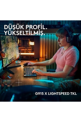 Logitech G515 Tkl Kablolu Düşük Profilli Rgb Aydınlatmalı Ingilizce Oyun Klavyesi, Siyah