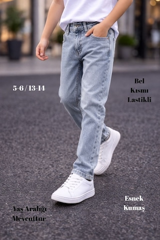 Cedy Denım - Yüksek Kalite Erkek Çocuk Yüksek Bel Regularfit Esnek Jean Pantolon C800 Kar Yıkama