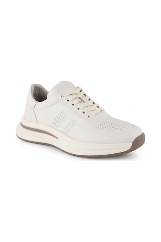 Lbr H1130 Antik Deri Erkek Sneaker - Eva Tabanlı Bağcıklı Günlük Spor Ayakkabı Bej