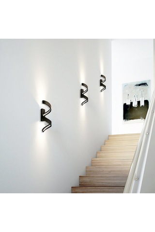 Ledli Frizzy Led Duvar Aplik 40x13cm Mat Siyah