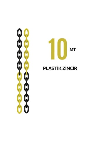6 Mm Plastik Zincir 5 Metre Sarı-Siyah Şeritli Mfk