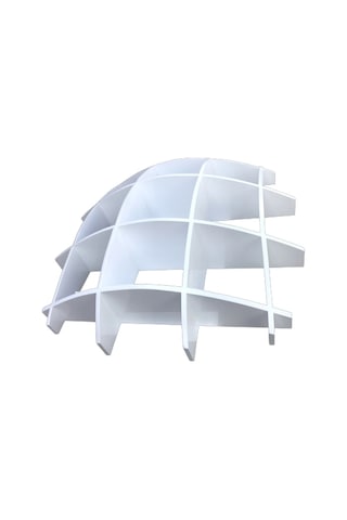 Kitaplık Uzay Tarz Duvar Monte Kayın Parlak Beyaz