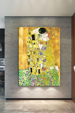 Gustav Klimt The Kiss Öpücük Sanatsal Kanvas Tablo (8 Farklı Ölçü) 70 x 100