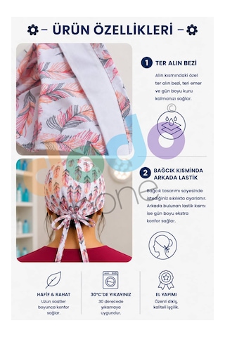 Pembe Tüy Desenli Cerrahi Bone , Medikal Bone , Doktor, Hemşire, Diş Hekimi Ve Veteriner Bonesi Kırmızı