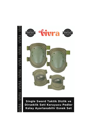 Single Sword Taktik Dizlik Ve Dirseklik Seti Koruyucu Pedler Kolay Ayarlanabilir Esnek Set