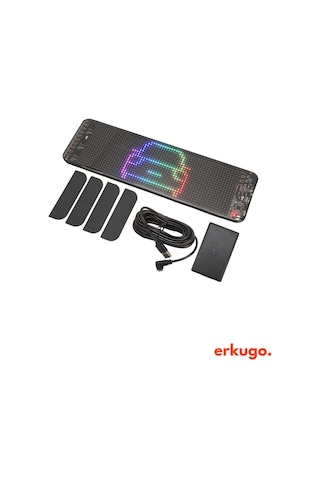 Telefon App Kontrollü Programlanabilir Araba Led Ekranı, Uzaktan Kumandalı Kayan Yazı Emoji Led