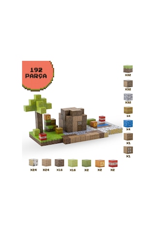 Creative World Manyetik Yapı Blokları Seti 192 Parça / Zekâ Geliştirici Bloklar Seti -jm807