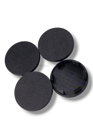 4'lü Set 56 Mm Dış Çap 52 Mm İç Çap Siyah Logosuz Jant Göbeği Kapağı