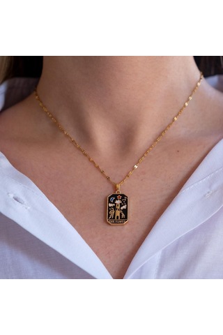 Çelik Kolye, Tarot Altın Kaplama Kadın Kolye K-132 Altın