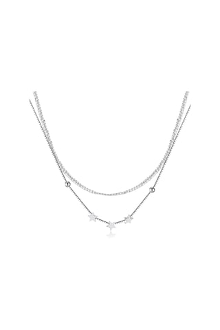 Sones Opk Gx2432 Paslanmaz Çelik Çift Katmanlı Pentagram Kolye, Renk: Çelik Rengi